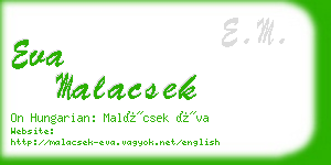 eva malacsek business card